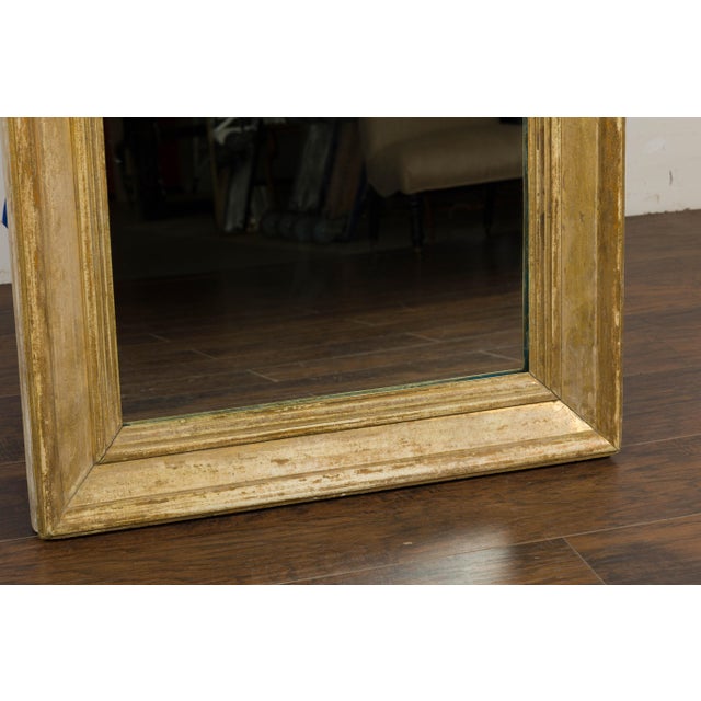 Rustic European 19th Century French Painted Wood Rectangular Mirror with Rustic Character For Sale - Image 3 of 12
