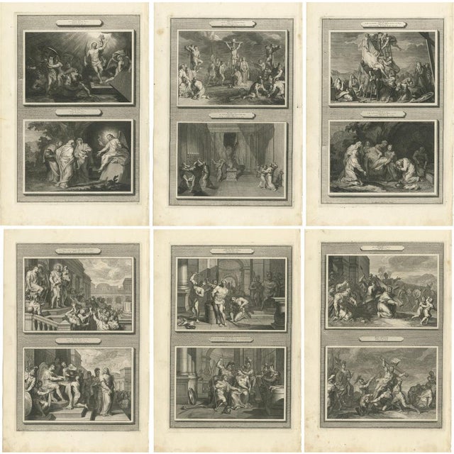 Pieter Mortier, The Passion of Christ, 1700, Paper, Set of 6 For Sale - Image 9 of 9