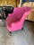 19th Century French Napoleon III Button-Tufted Fuchsia Brushed Cotton Settee For Sale - Image 4 of 10
