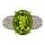 7.2Ct Peridot Ring With Earth Mined Diamond Halo: Solid 14k Gold, Size 6.75 For Sale