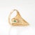 1970s Erte Peacock Rayonnement Ring LTD Edition Emerald Diamond Vintage 14k Gold, Size 7.5 For Sale - Image 5 of 8