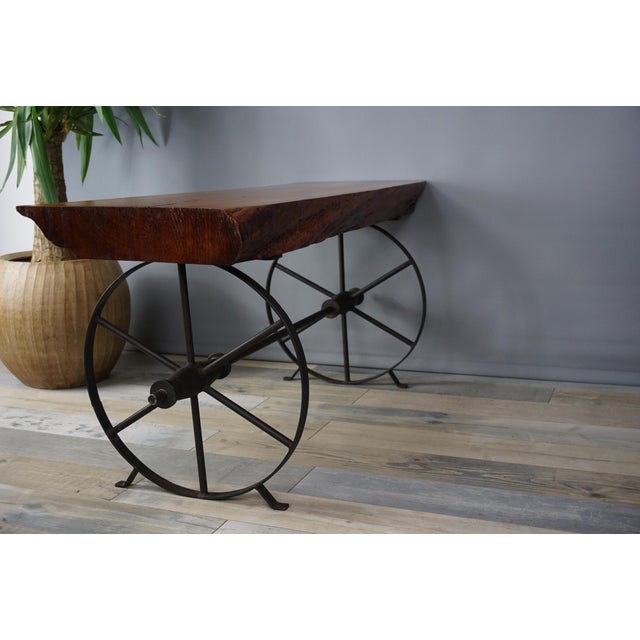 Mid 20th Century Vintage Rectangular Wooden and Metal Coffee Table, 1950s For Sale - Image 5 of 9