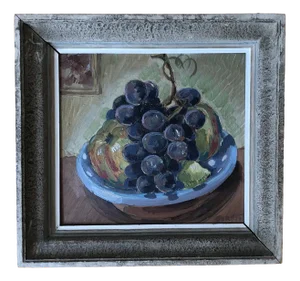 Percival Pernet, Fruit Bowl, Oil on Wood, Framed