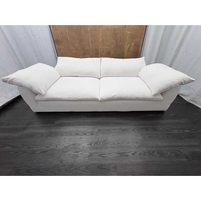 Rh Cloud 9' Luxe Sofa — 2-Cushion | Perennials Performance Textured Linen Weave | White For Sale - Image 10 of 18