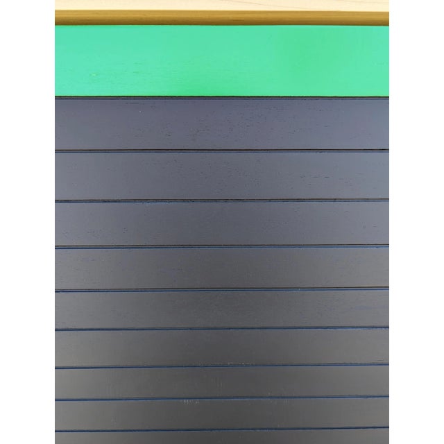 Contemporary Black and Green Linear Abstract Geometric Groove Painting For Sale In Houston - Image 6 of 9