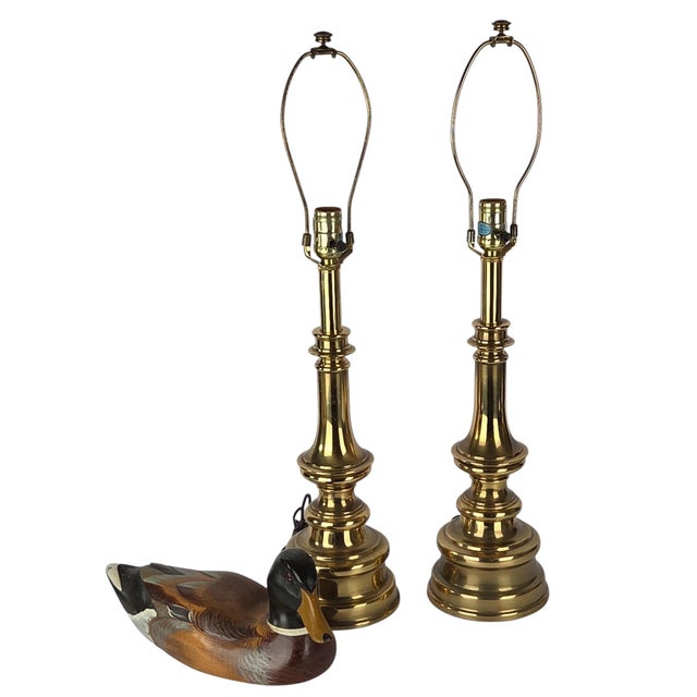 Stiffel Brass Baluster Table Lamps - Hollywood Regency - MCM - A Pair For Sale - Image 14 of 17