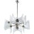 Mid-Century Modern chandelier with chrome starburst frame. The chandelier is fitted with six lights and features six hand...
