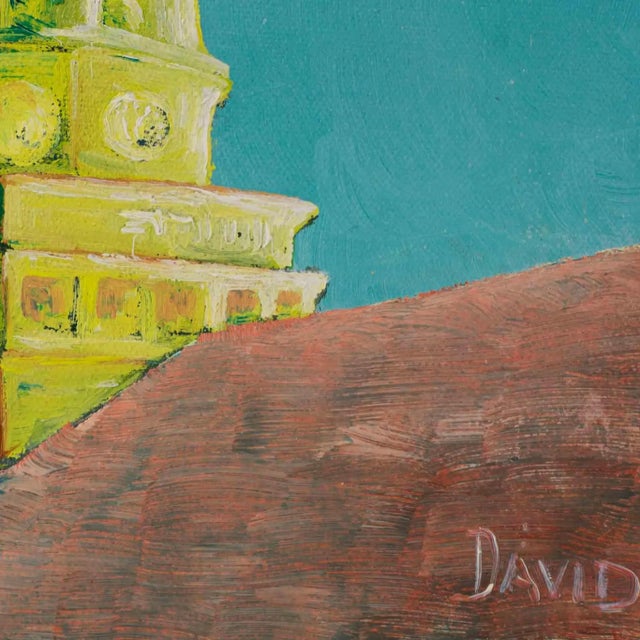 Vintage Church Cupola Painting For Sale In New York - Image 6 of 9