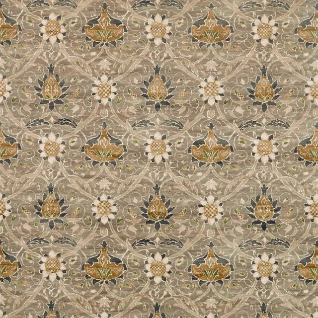 Morris & Co Montreal Velvet Fabric in Grey/Charcoal - a Sample For Sale