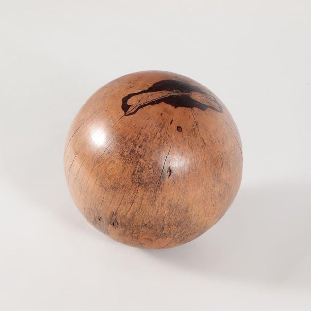 scuSolid Wood Sphere Stool Sculpture, 21st Century. | Chairish