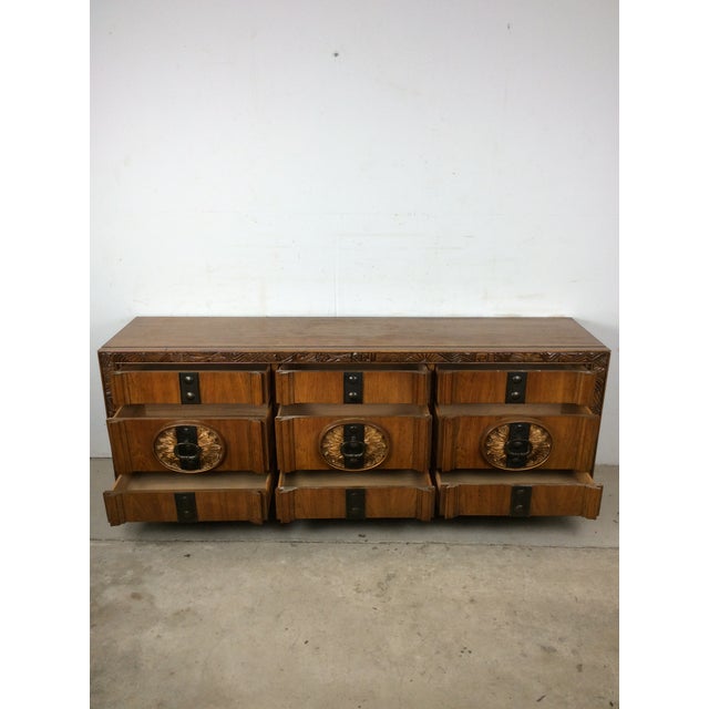 Mid Century Modern Lowboy Dresser With Mirror For Sale - Image 9 of 18
