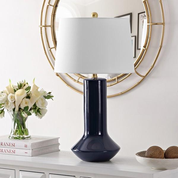 Safavieh Safavieh Wells Ceramic Table Lamp - Navy Blue For Sale - Image 4 of 6