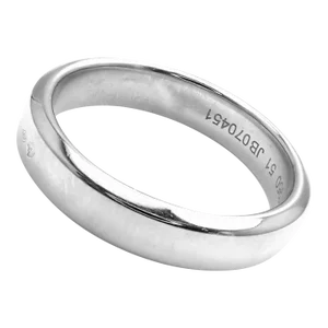 Van Cleef & Arpels Toujours Platinum 4mm Wide Band Ring, Size 51