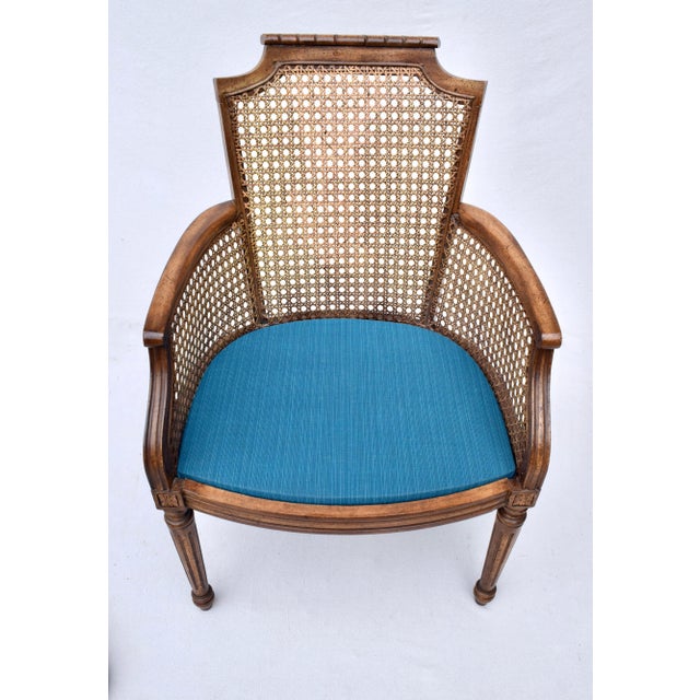 Wood John Widdicomb Louis XVI Caned Faux Bamboo Chair For Sale - Image 7 of 11