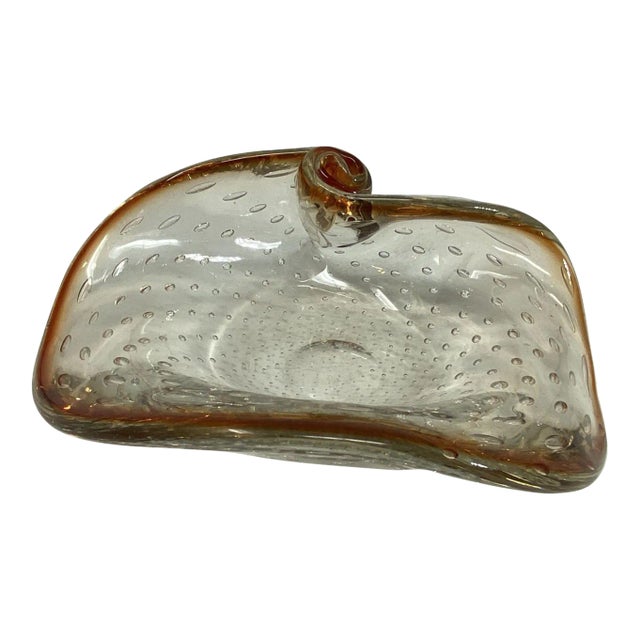 Vintage Bullicante Murano Glass Dish For Sale