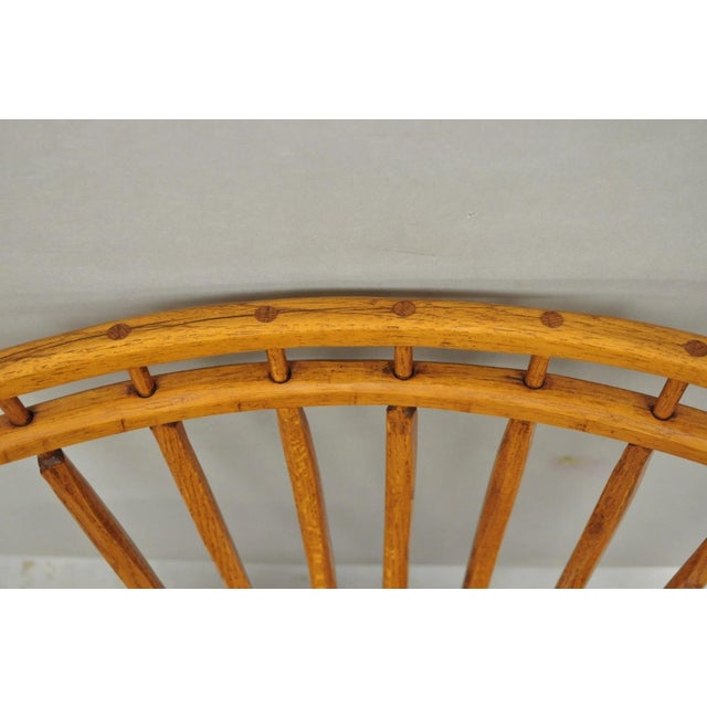 Vintage Hunt Country Furniture Pine Wood Writing Desk Windsor Chair W/ Drawer For Sale - Image 14 of 18