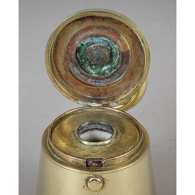 Late 19th Century Antique Brass "7 Lb" Weight Inkwell For Sale - Image 5 of 11
