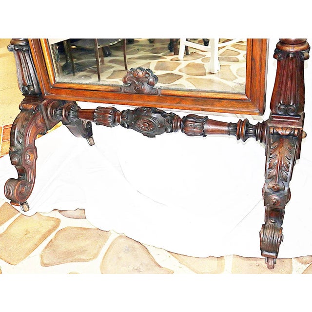 19th Century Rosewood Cheval Mirror For Sale - Image 9 of 13