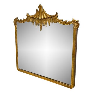 Carved Giltwood and Gesso Wall Mirror, 1880s For Sale