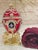 Red Pierre Lorren Handmade Faberge Egg Style Trinket Fabergé Egg Style Austrian Crystal Diamond Pure Gold Deco Hand Painted 5 Star Egg & Handmade Bracelet For Sale - Image 8 of 9