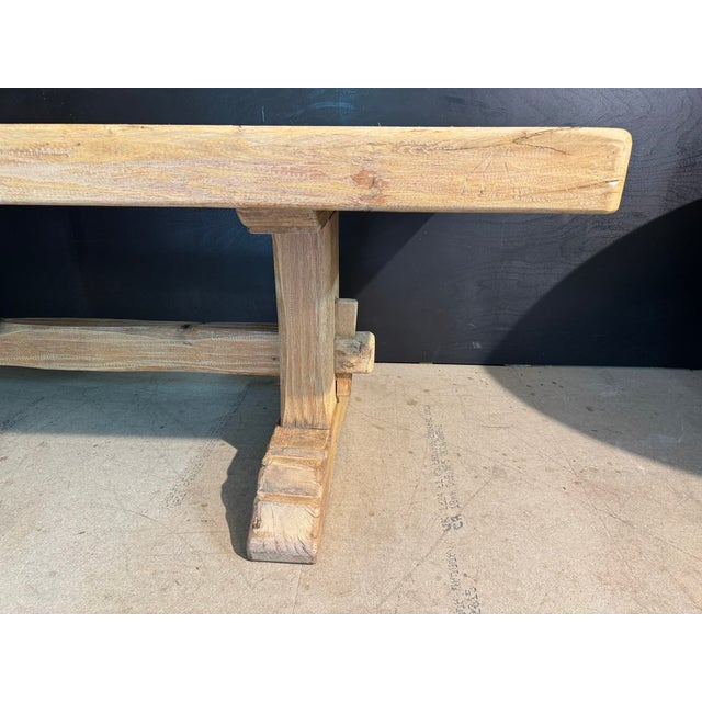 Large French Farmhouse Dining Table in Oak, 1920 For Sale - Image 11 of 16