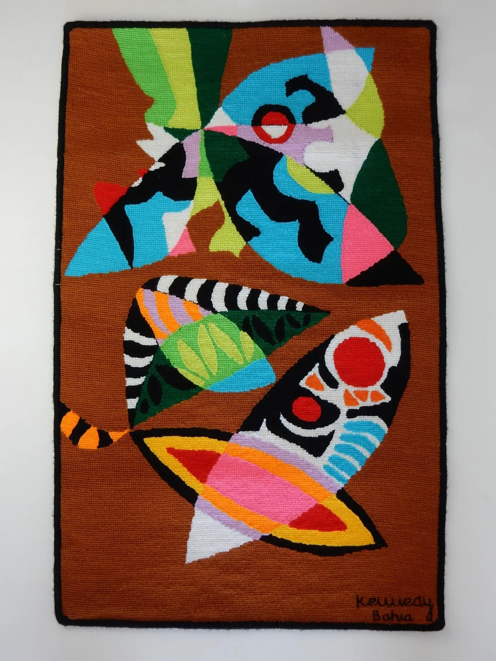 Mid-Century Abstract Brazil Textile Art Tapestry by Kennedy Bahia