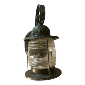 1930s Copper Porch Lantern With Original Verdigris Patina