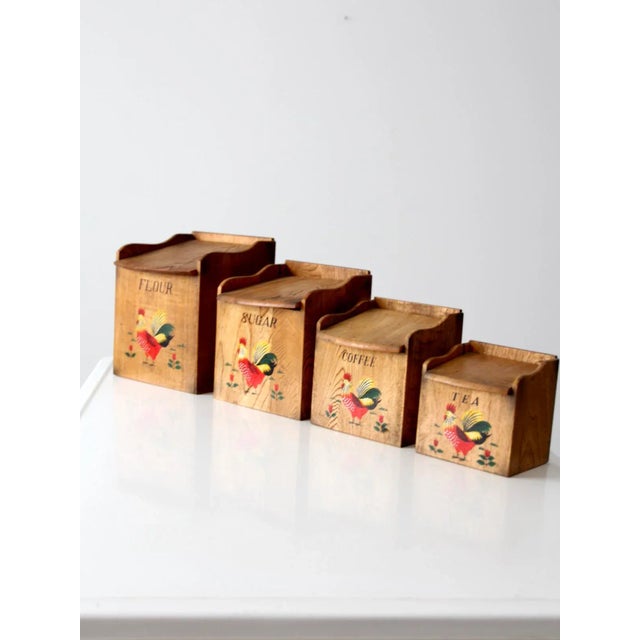 Mid-Century Kitchen Rooster Canisters - Set of 4 For Sale - Image 10 of 10