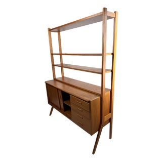 Danish Teak Bookcase with Secretary, 1960s For Sale