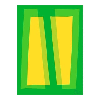 Yellow and Green Transparencies Fine Art Print 28.5" X 40" by Liz Roache For Sale