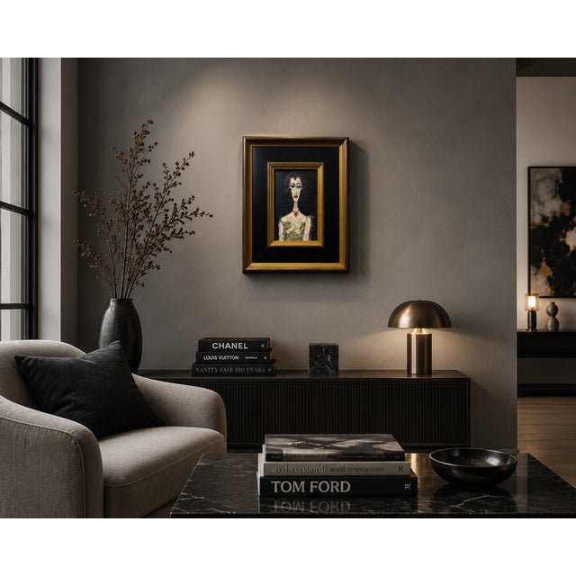 Portrait of Actress Nino Gomarteli by Levan Chichinadze For Sale - Image 4 of 4