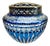 Cobalt Cut-to-Clear Crystal Pique Fleurs Vase with Grille from Val Saint Lambert, 1935 For Sale