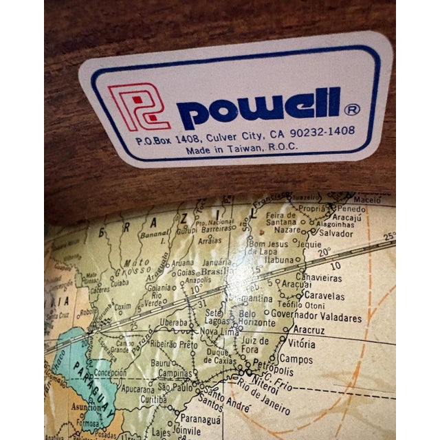 Vintage Powell Floor Globe on Wooden Pedestal Stand Traditional Library Decor For Sale - Image 9 of 12