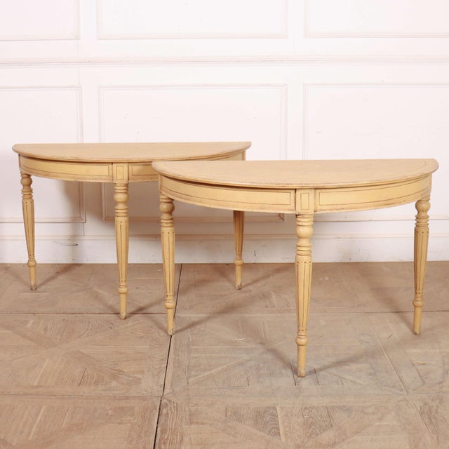 Swedish Painted Console Tables, Set of 2 For Sale - Image 10 of 10