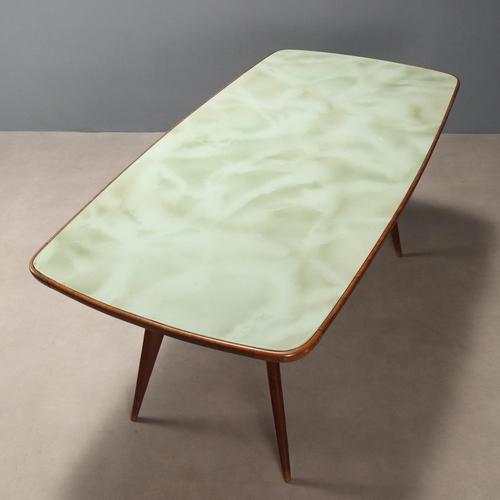 Vintage Dining Table in Beech and Glass, Italy, 1950s-1960s For Sale - Image 6 of 8