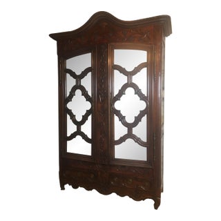 Large 18th Century French Louis XV Style Armoire, Antique Walnut Wardrobe From France For Sale