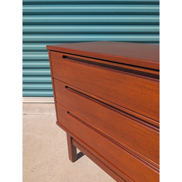 Brown Nils Jonsson Mid-Century Modern Teak 3-Drawer Chest, Denmark, C. 1960s For Sale - Image 8 of 11