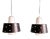 Vintage Scandinavian Pendant Lights in White Opaline and Black Lacquered Metal, 1960, Set of 2 For Sale