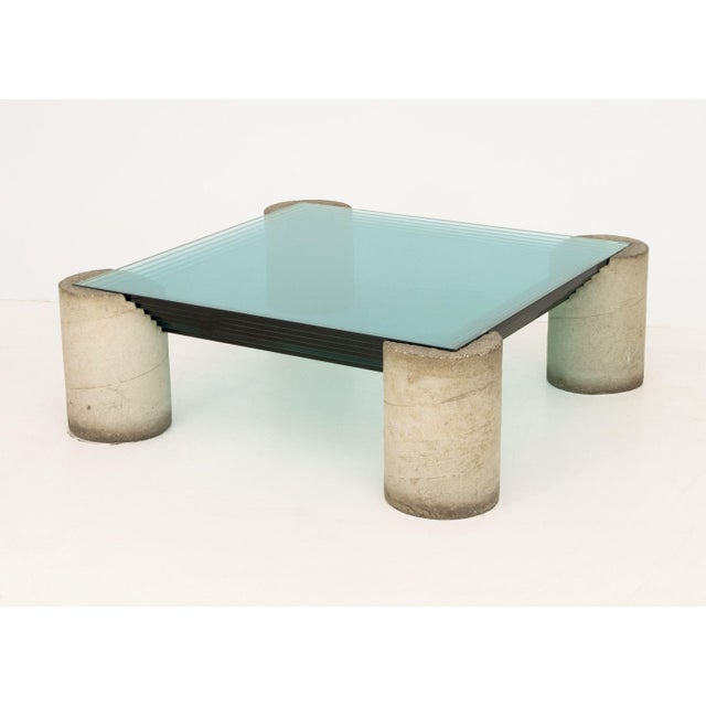 Modernist Graduated Glass Top and Concrete Coffee Table For Sale - Image 11 of 12