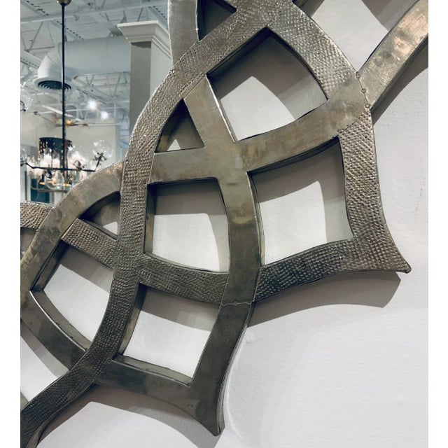 Modern Modern Silver Foil Arabesque Wall Mirror For Sale - Image 3 of 5