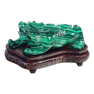 Chinese Malachite Guardian Lion For Sale