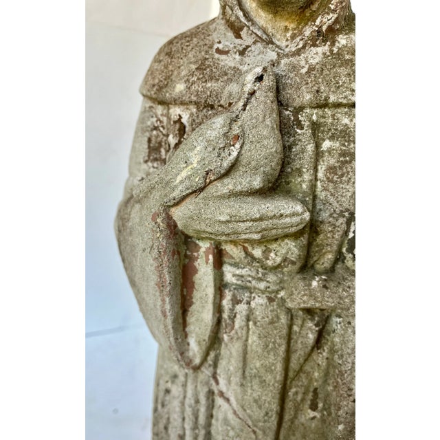 Vintage Saint Francis of Assisi Concrete Garden Statue For Sale - Image 15 of 18