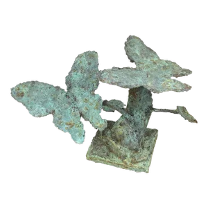Early 21st Century Bronze Artist Made Brutalist Style Butterfly Sculpture