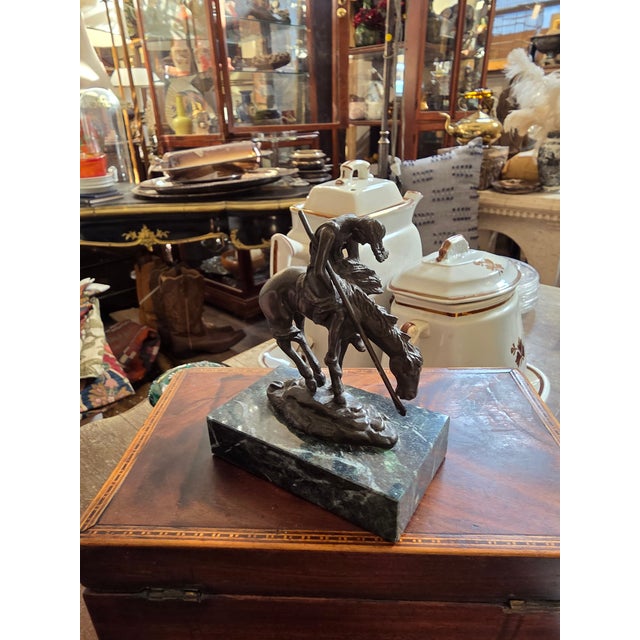 Bronze Miniature Bronze Replica of End of the Trail by James Earl For Sale - Image 8 of 8