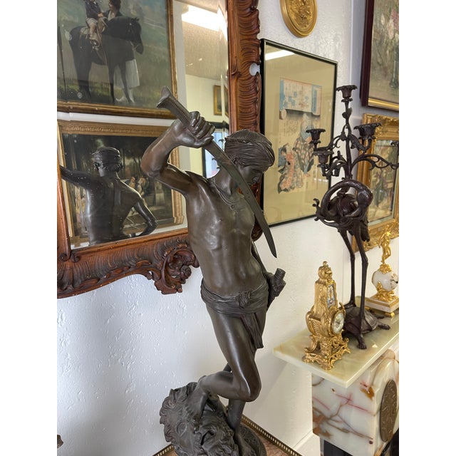 Antonin Mercié 1845 - 1916 French David Le Vainqueur (David the Conqueror) For Sale - Image 9 of 12
