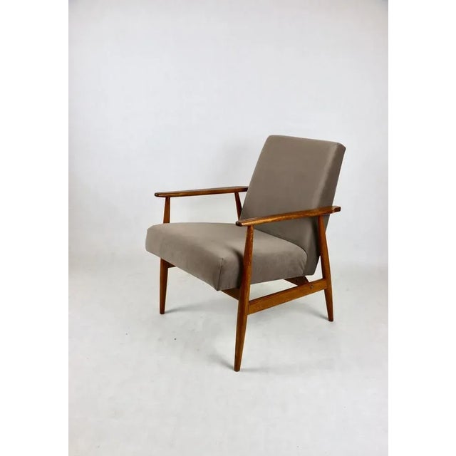 Fox Lis Chair in Light Chocolate Brown Velvet, 1970s For Sale - Image 4 of 9