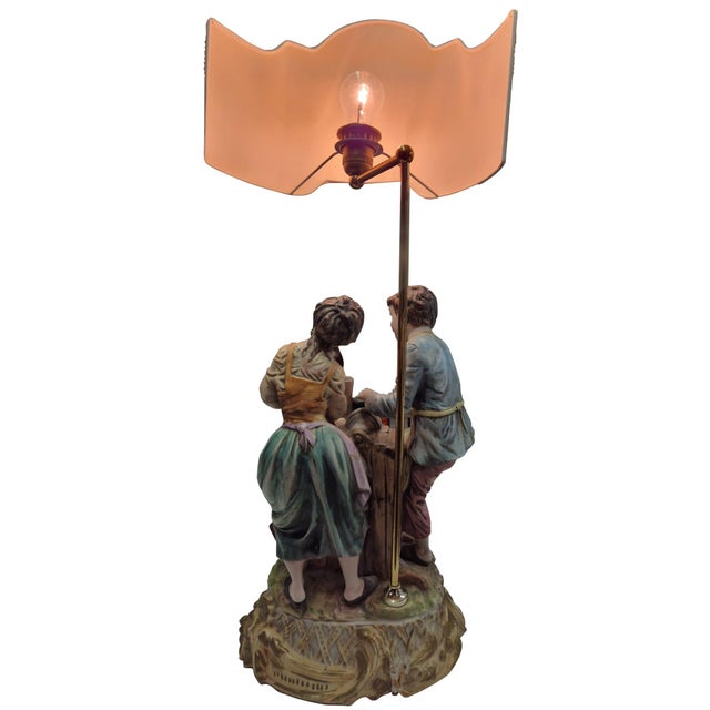 1960s Large Porcelain Figural Table Lamp from Capodimonte, 1960s For Sale - Image 5 of 16