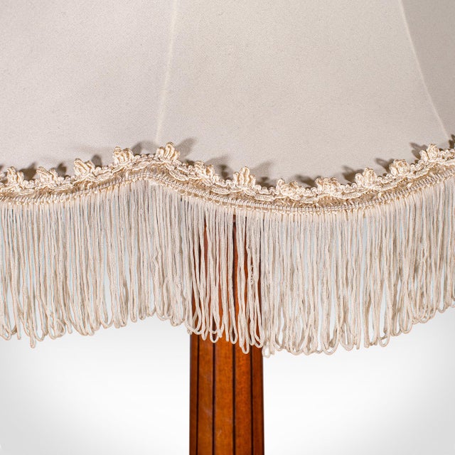 Brown 1980s 6' Tall Vintage Standard Lamp, English, Walnut, Italianate, Room Light, Shade For Sale - Image 8 of 12