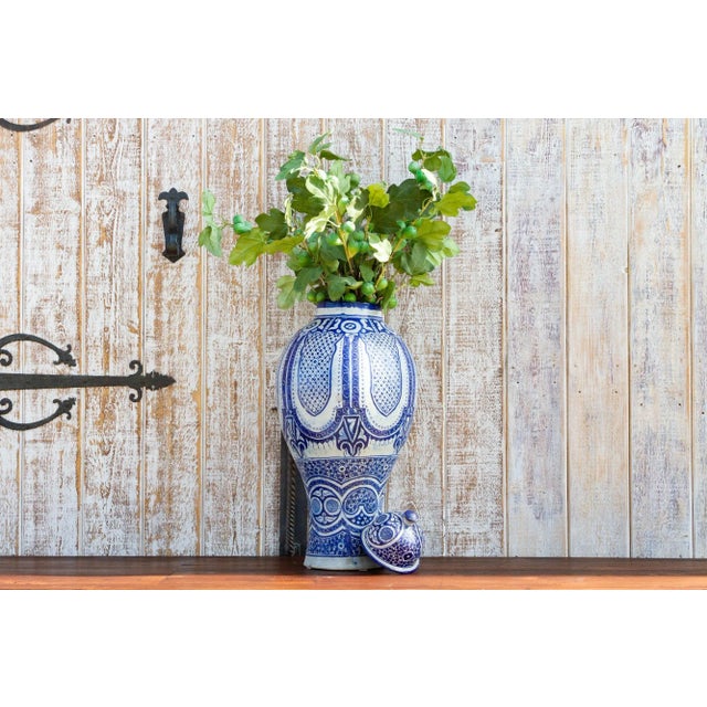 Handcrafted by artisans in Fez, this traditional jar with lid has been hardened in the sun, then fired three times in its...