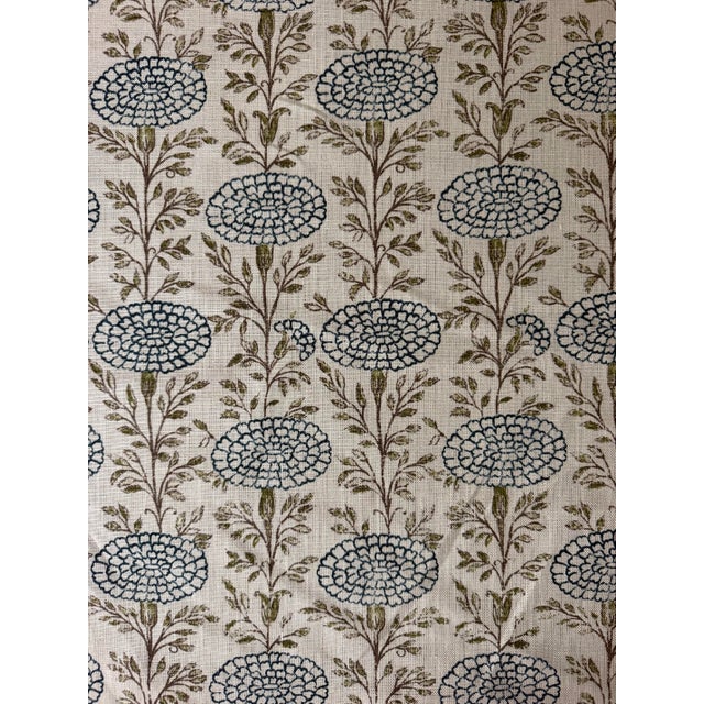 Lisa Fine Samode Indigo/Natural Fabric Sam-01 2.25 Yards For Sale - Image 4 of 5